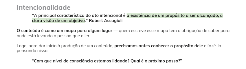 Exemplo de princípio para produção de conteúdo