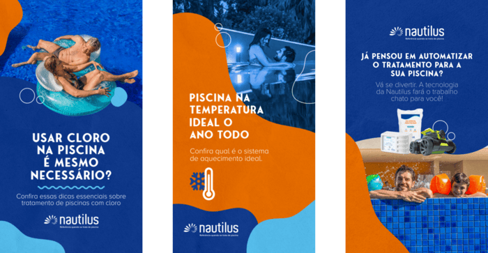 Exemplos de anúncios feitos para a Nautilus