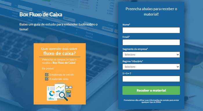 Landing page com formulário do Flua