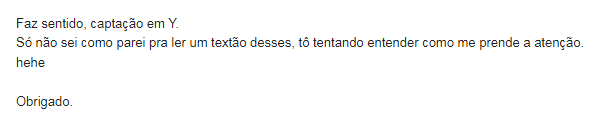 Feedback ao conteúdo de valor (e-mail marketing)