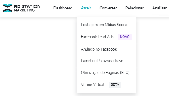 Dashboard RD na etapa de atração